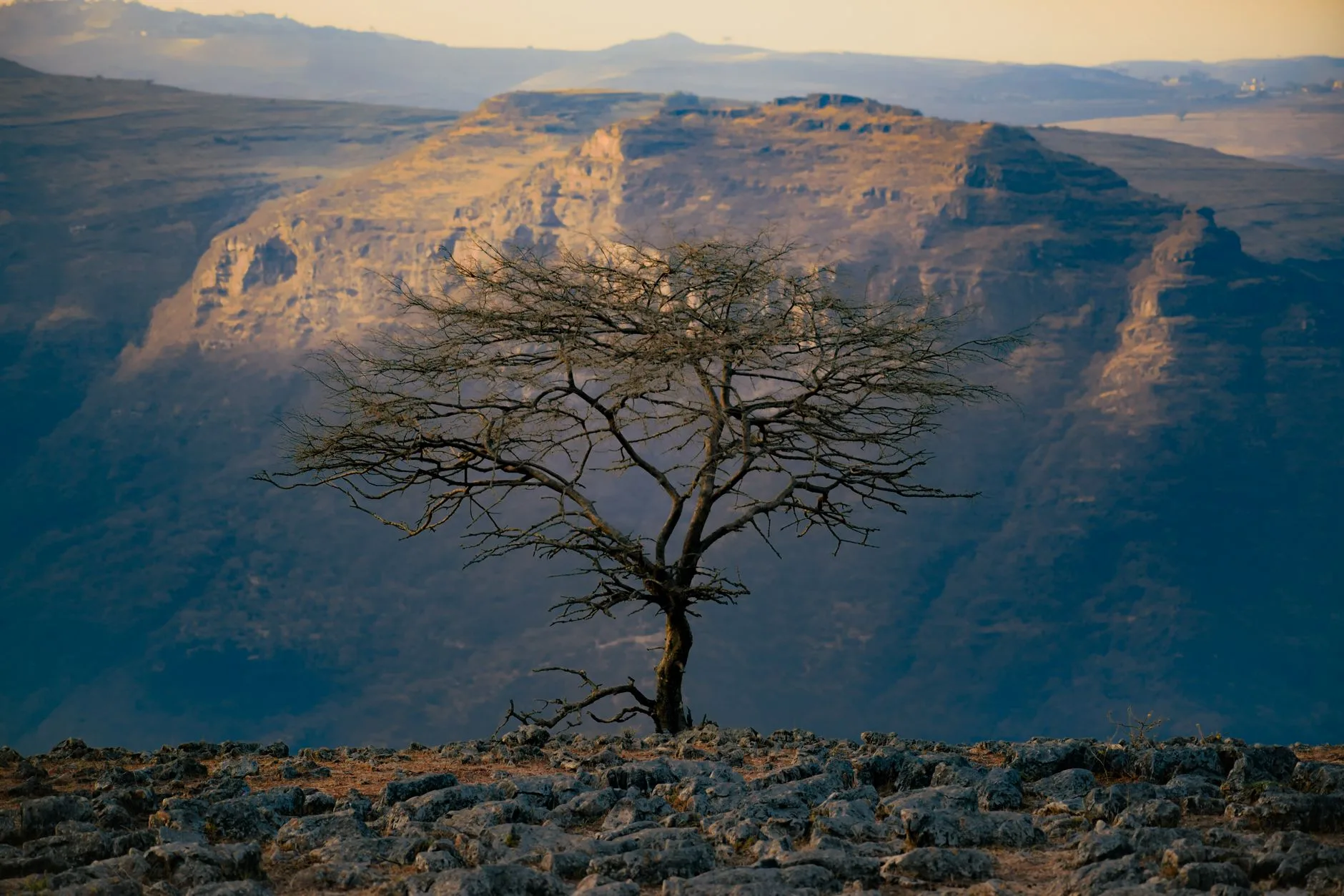 Rugged Simien Mountains peaks rising above sweeping Ethiopian highland valleys